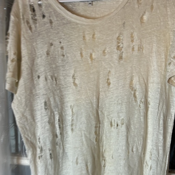 IRO CLAY HOLEY TEE with distressed shredded holes Made of linen Women (36) Sm(4) - Picture 6 of 9